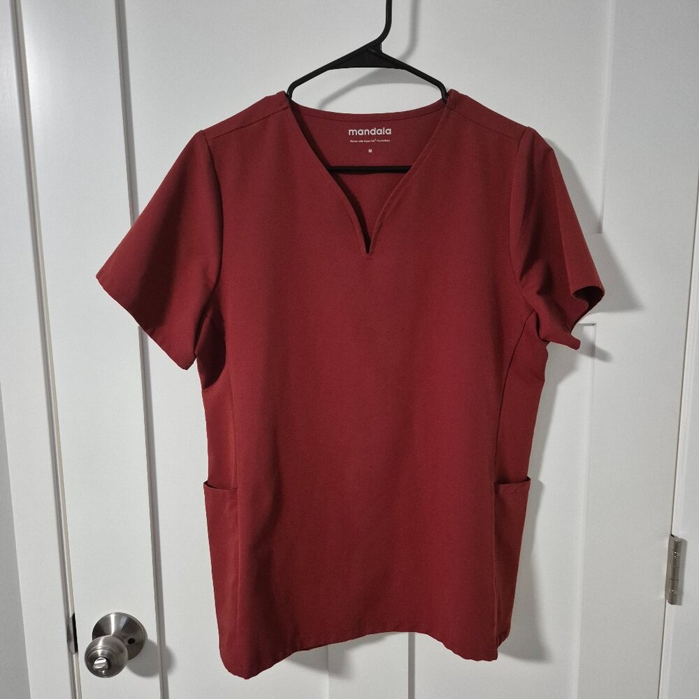 Mandala Scrub Set - Fire Brick Red Size Small Scrub Pant, Size Medium Scrub Top